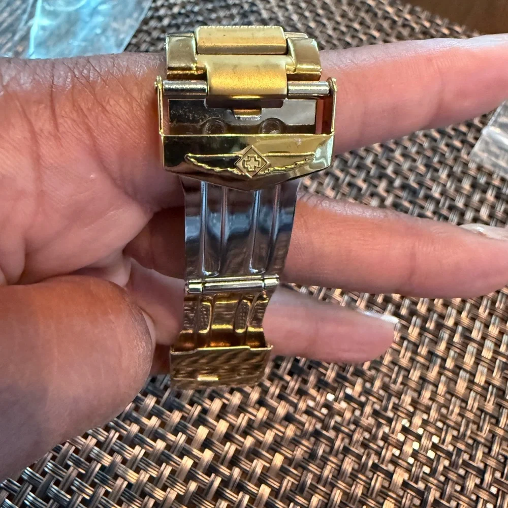 Invicta Gold and Navy Chronograph Bracelet Watch